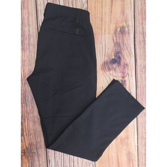 Under Armour Mens Black Taper Nylon Blend Stretch Golf Pants 30/32 (30x31) - Picture 3 of 9